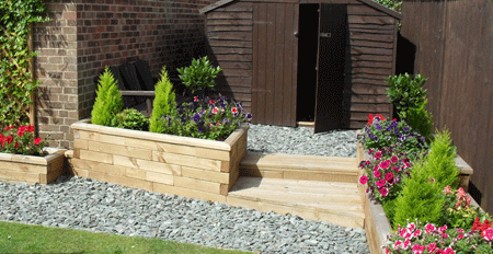 Raised beds made from WoodBlocX