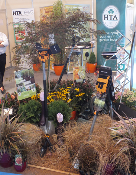 A promotional display for autumn planting on the HTA stand at Glee.
