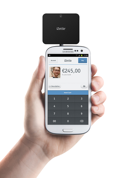 The iZettle used with a Blackberry.