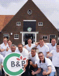 The B & P team with their new logo outside the new premises.
